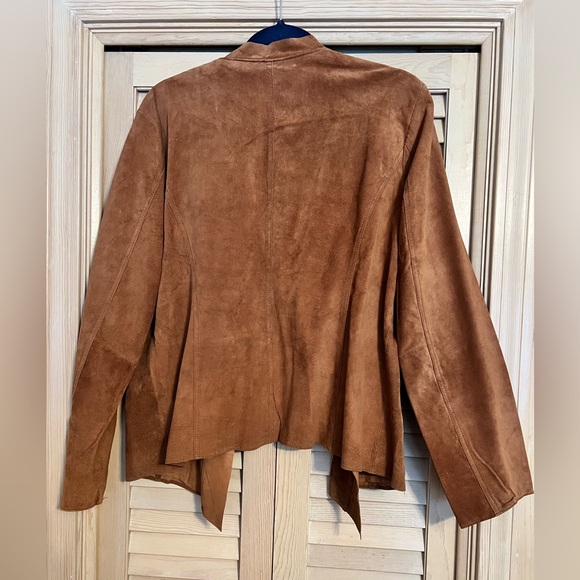Chicos size 2 (Large) Suede Cascade Jory Jacket open front, NWT - Picture 4 of 9
